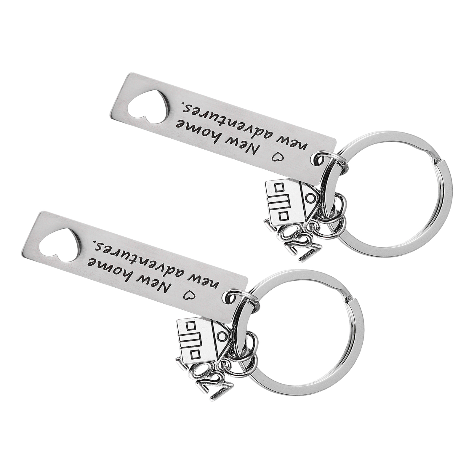 4pcs Titanium Steel Housewarming Keychains Chic Bag Pendants Gift Key Rings 4pcs Titanium Steel Housewarming Keychains Chic Bag Pendants Gift Key Rings